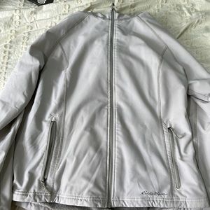 Eddie Bauer fur lined all weather jacket- white